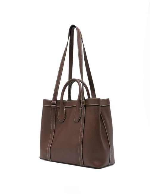 Lancel Brown "Belleville Small" Small Tote Bag
