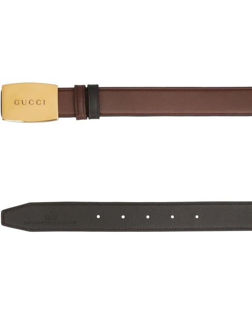 Gucci Brown Reversible Belt With Buckle for men