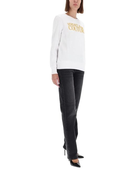 Versace Jeans Couture White Sweatshirt With Logo