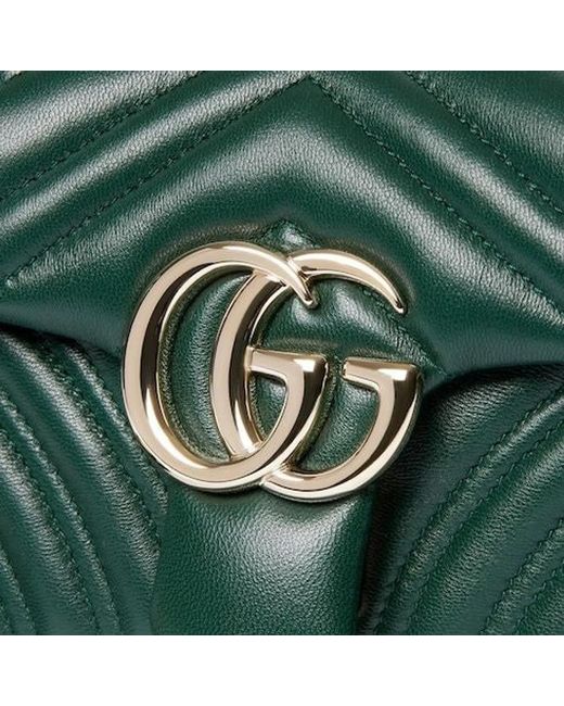 Gucci Black Dark Nappa Leather Small Gg Marmont Shoulder Bag
