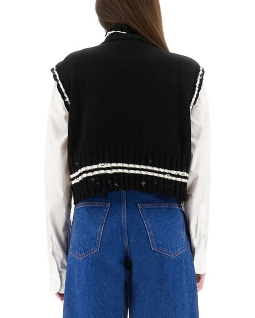 Marni Black Short Cotton Vest
