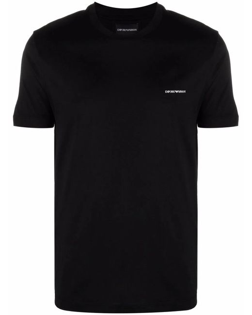 Emporio Armani Black Logo Cotton Blend T-Shirt for men