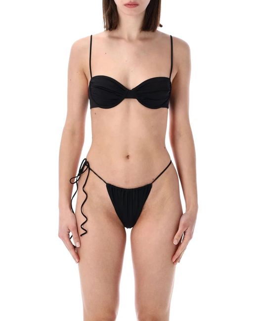 BELAMER Black Tina Brazilian Bikini Bottom