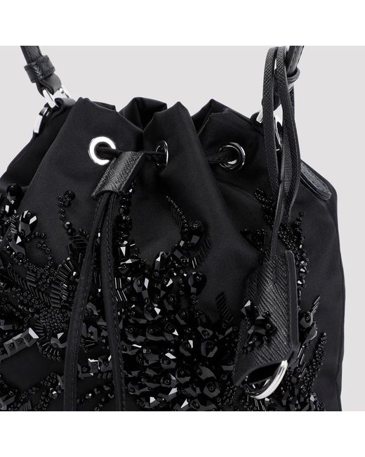 Prada Black Nylon Bucket Bag