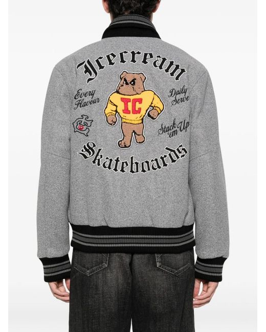 BBCICECREAM Gray Cotton Bomber Jacket for men