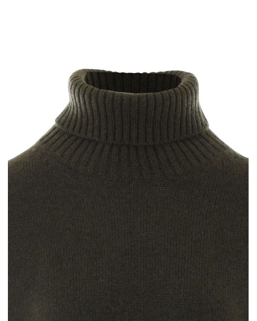 Ballantyne Red Argyle High Neck Knitted Sweater