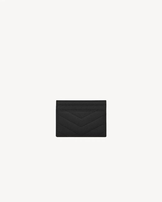 Saint Laurent White Cassandre Matelassé Card Holder