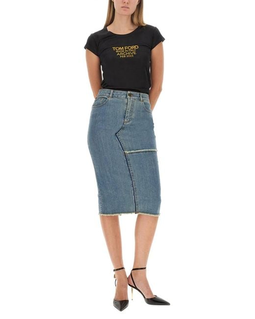 Tom Ford Black T-Shirt With Logo