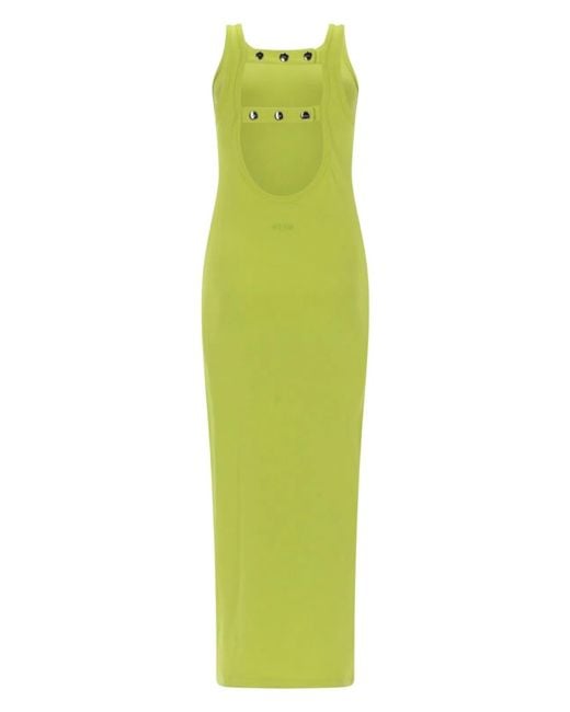 MSGM Green Abito Lungo