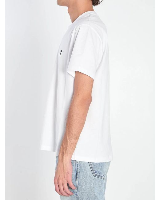 AMI White Ami De Coeur Cotton T-Shirt for men