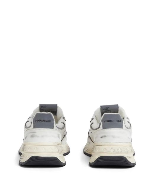 DSquared² White Sprinters Polyester Sneakers