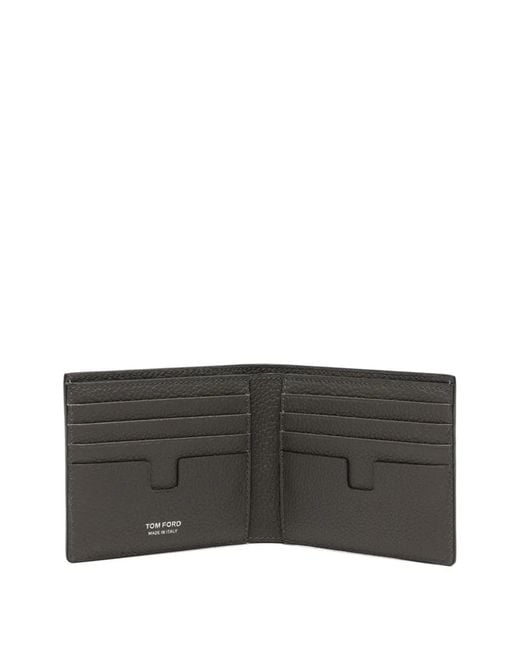 Tom Ford Gray Smoke Calf Leather Wallet for men