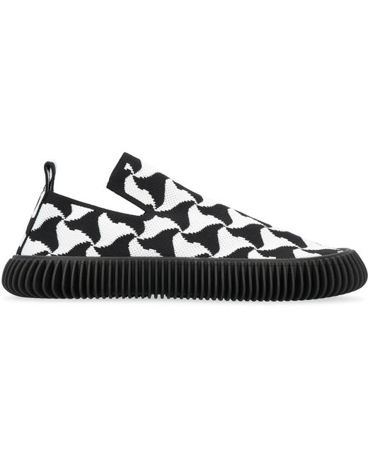 Bottega Veneta Black Ripple Slip-On Sneakers for men
