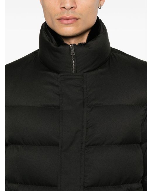 Herno Black Nylon Short Down Jacket for men