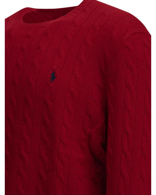Polo Ralph Lauren Red Crew-Neck Sweater With Logo for men
