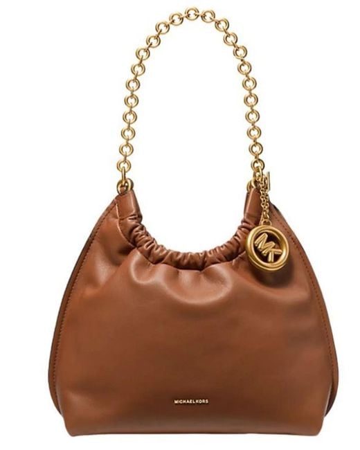 Michael Kors Brown Chain Strap Gathered Bag