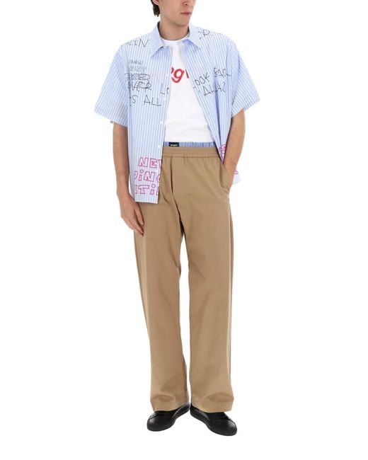 MSGM Blue Pantalone for men