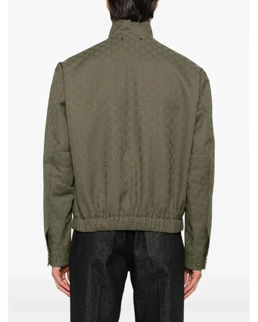 Gucci Green Zip Front Bomber Jacket for men