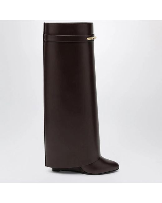 Givenchy Brown Shark Pinch Leather Boots