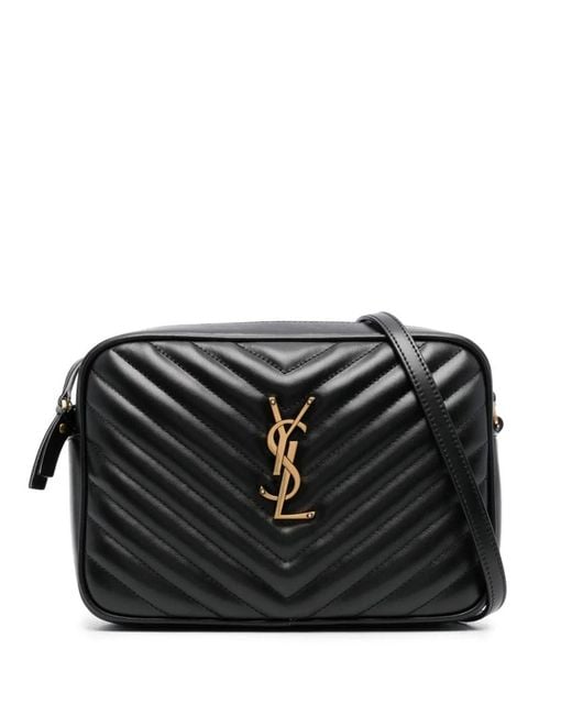 Saint Laurent Black Lou Quilted Crossbody Bag