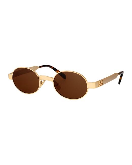 Miu Miu Brown Old Metal Sunglasses