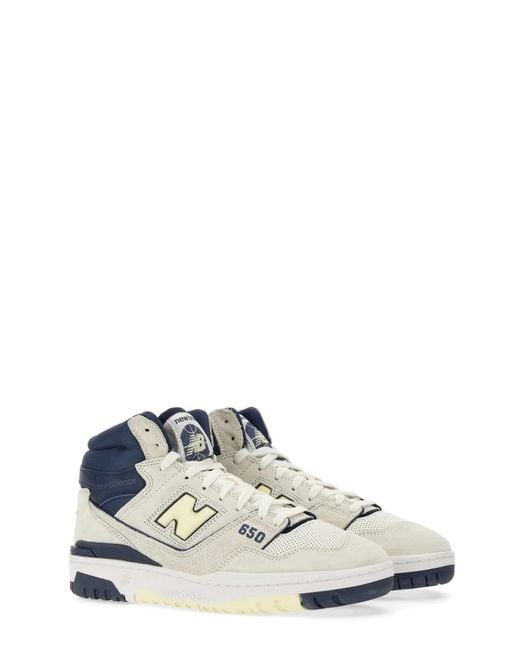 New Balance White Leather And Suede 650 Sneakers