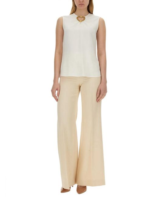 Moschino Couture White Blouse With Heart Applique