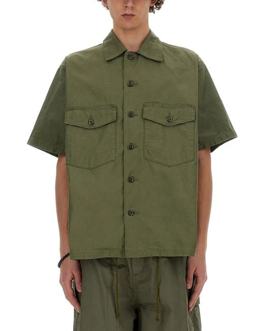 Needles Green Cotton Shirt for men