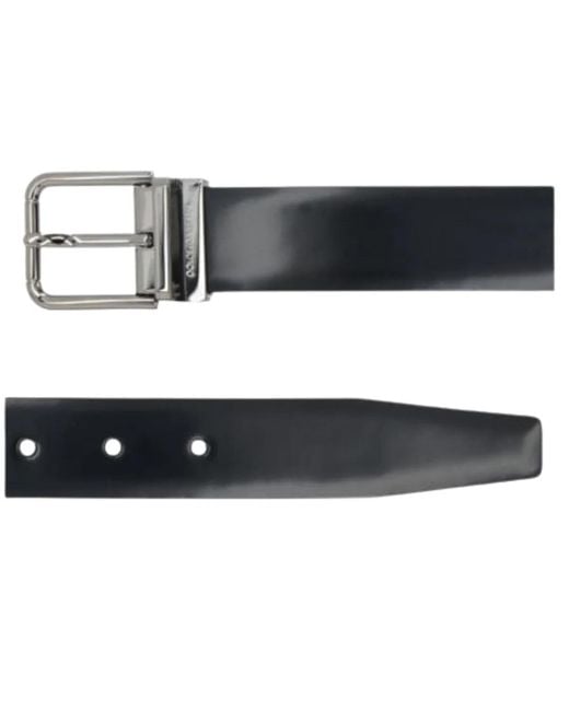 Dolce & Gabbana White Dolce & Gabbana Brushed Calfskin Belt for men