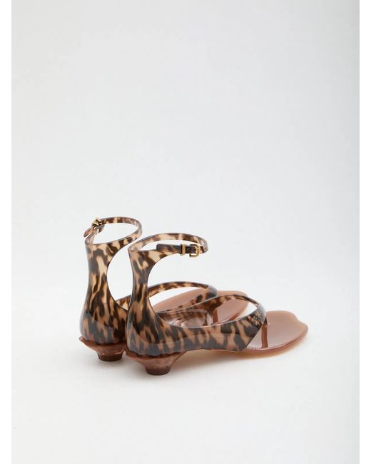 Chloé Brown Tropical Print Shell Heel
