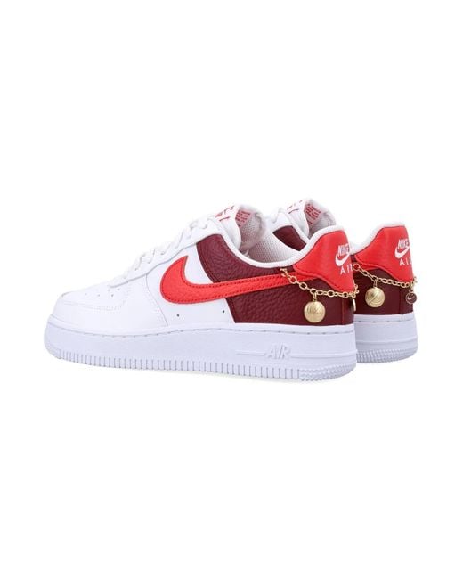 Nike Red Air Force 1 '07 Leather Sneakers