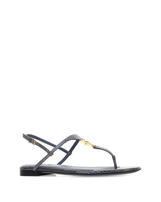 Fendi Blue Ffold Ayers Flip-Flops