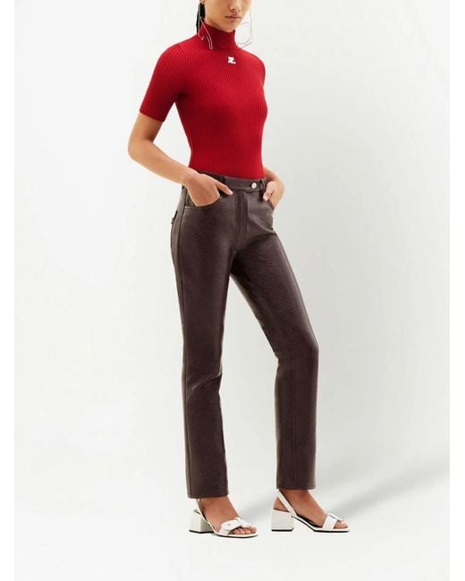 Courreges Red Courregès Cotton Blend Knit Top