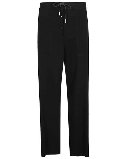 The Row Black Drawstring Wool Trousers