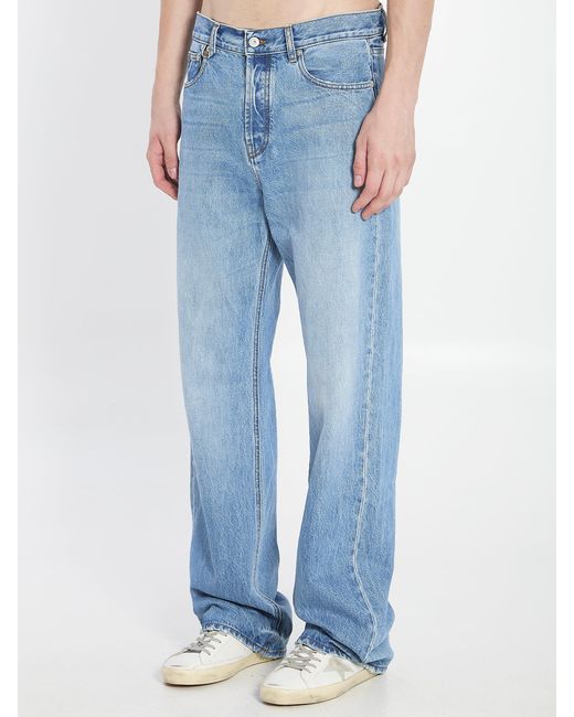 Jacquemus Women's Blue Denim Pants De-Nimes Droit