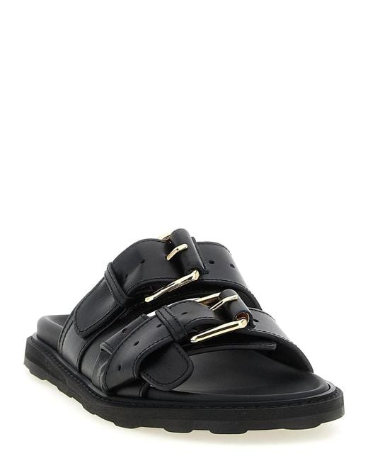 Moschino Black Double Strap Sandals
