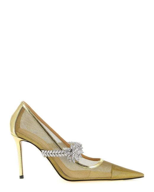 Mach & Mach Metallic 'Lotus Flower' Pumps