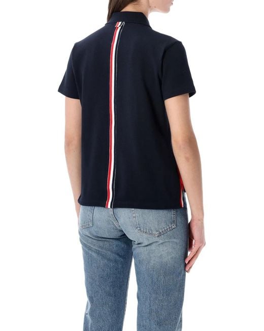 Thom Browne Blue Relaxed-Fit Cotton Polo Shirt