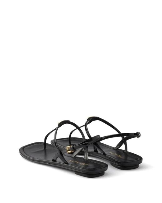 Prada White Varnished Flip-Flop