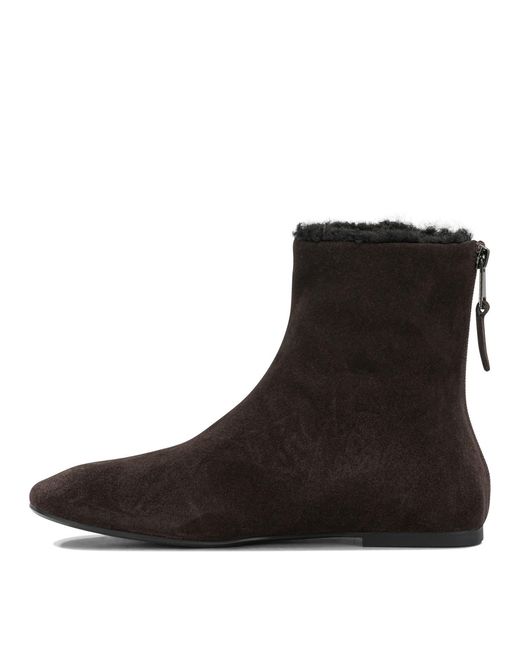 Strategia Black Suede Leather Boots Ankle