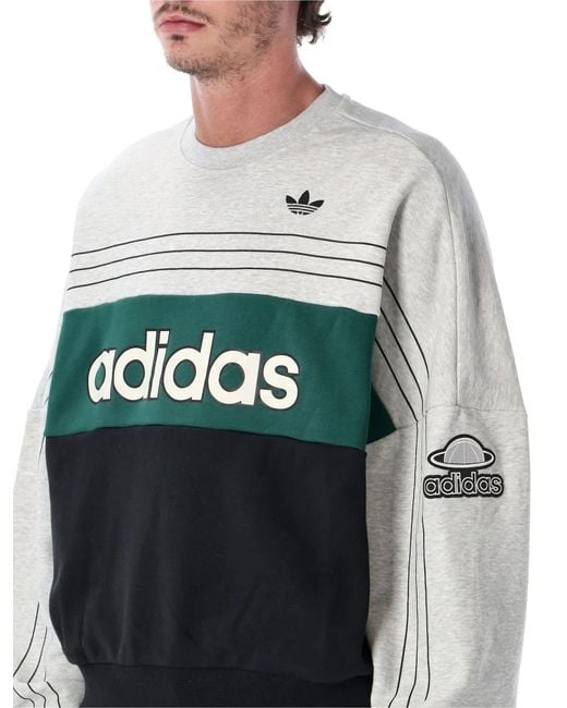 Adidas Originals Blue Oversized Crewneck Sweatshirt for men