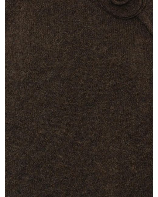 ROTATE BIRGER CHRISTENSEN Black Knitted Flower Jumper