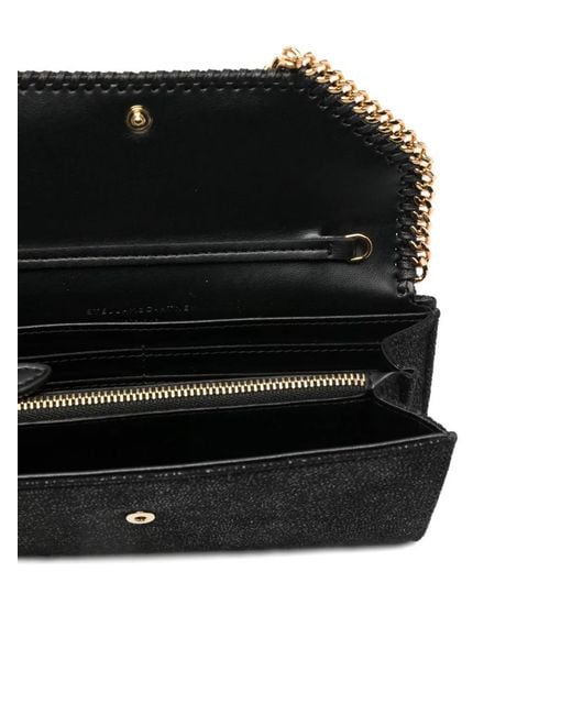 Stella McCartney Black Falabella Crossbody Chain Wallet