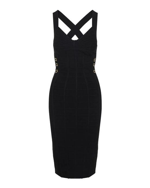 Elisabetta Franchi Black Shaping Midi Dress