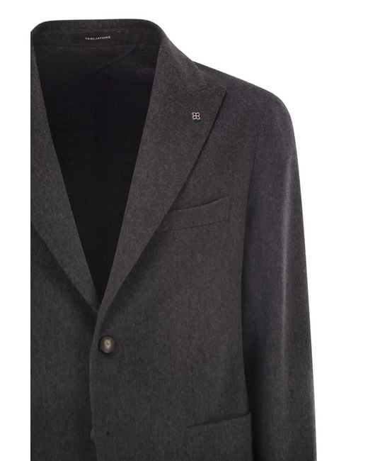Tagliatore Black Cashmere And Silk Jacket for men