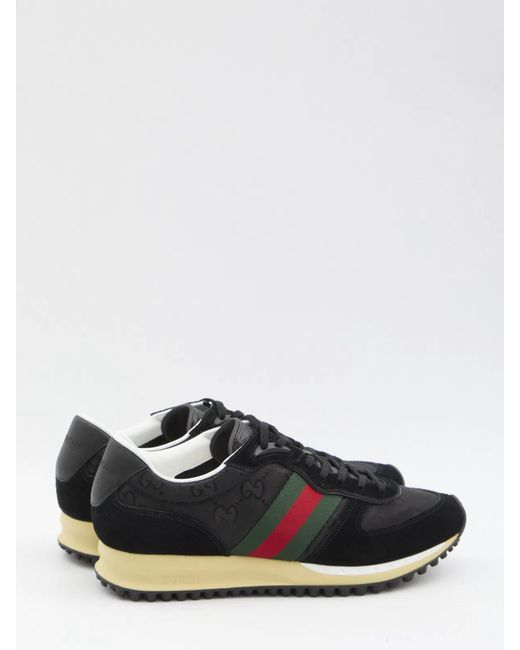 Gucci Black Nora Calf Leather Sneakers for men