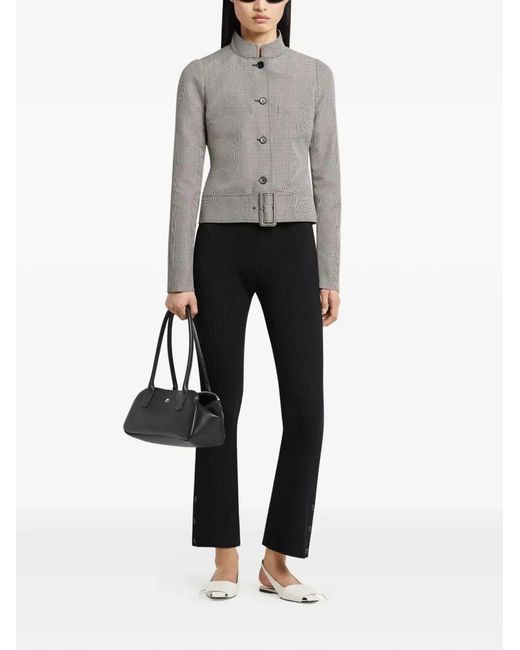 Courreges Gray Courregès Houndstooth Pattern Jacket With Buckle