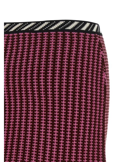 Versace Red Crochet Knit Skirt