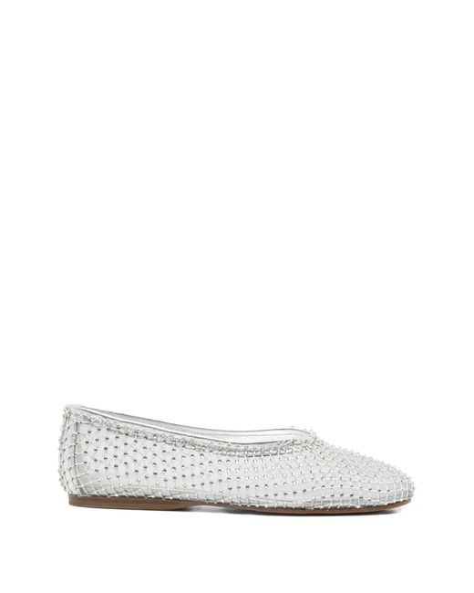 Forte_forte White Ciottolo Strass Mesh Ballerina