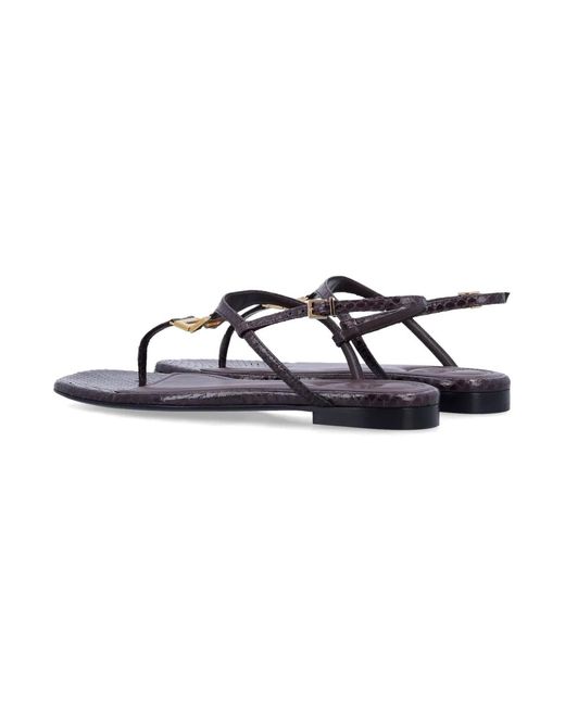 Fendi Blue Ffold Leather Sandals